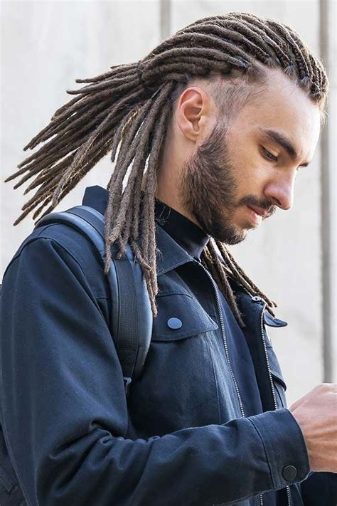 dreads ponytail men|dreadlocks with shaved sides men.